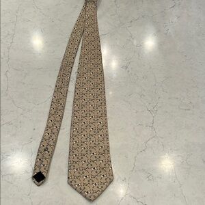 Brooks Brothers Beige and Black Horse Patterned Tie